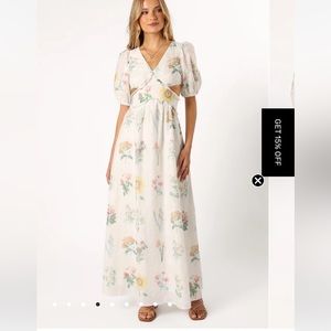 PETAL & PUP JEMIMA PUFF SHOULDER MAXI DRESS - FLORAL